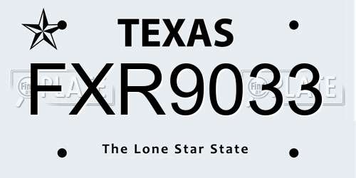 FXR9033 Texas License Plate