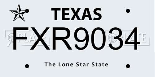 FXR9034 Texas License Plate