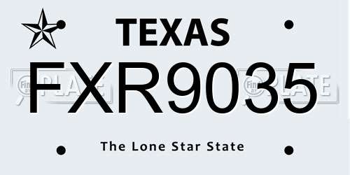 FXR9035 Texas License Plate