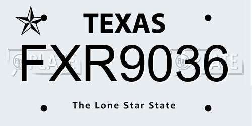 FXR9036 Texas License Plate