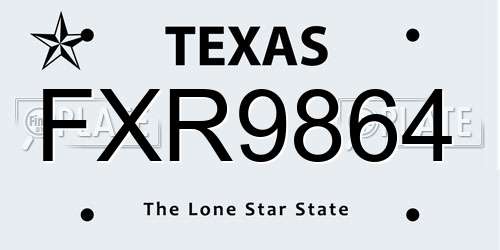 FXR9864 Texas License Plate