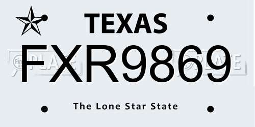 FXR9869 Texas License Plate