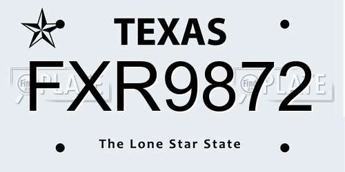 FXR9872 Texas License Plate