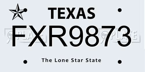FXR9873 Texas License Plate