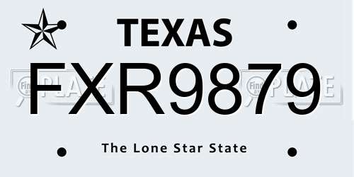 FXR9879 Texas License Plate