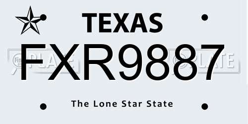 FXR9887 Texas License Plate