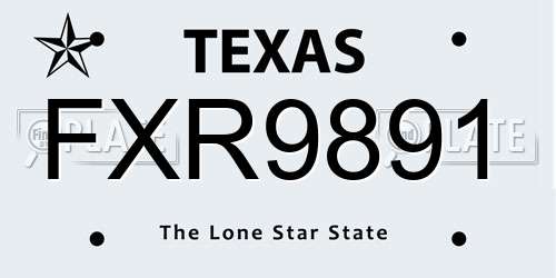 FXR9891 Texas License Plate