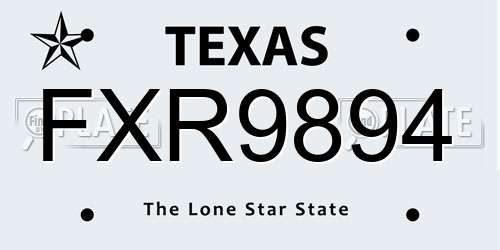 FXR9894 Texas License Plate