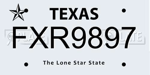 FXR9897 Texas License Plate