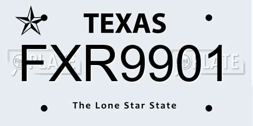 FXR9901 Texas License Plate