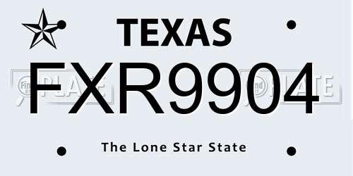 FXR9904 Texas License Plate