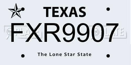 FXR9907 Texas License Plate