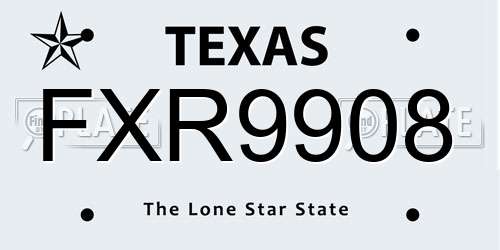 FXR9908 Texas License Plate