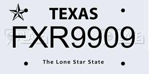 FXR9909 Texas License Plate