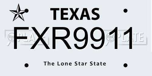 FXR9911 Texas License Plate