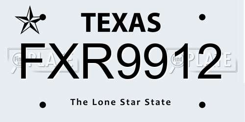 FXR9912 Texas License Plate