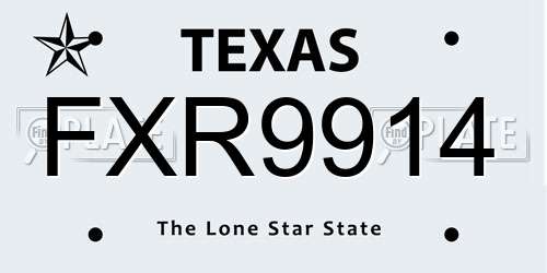 FXR9914 Texas License Plate
