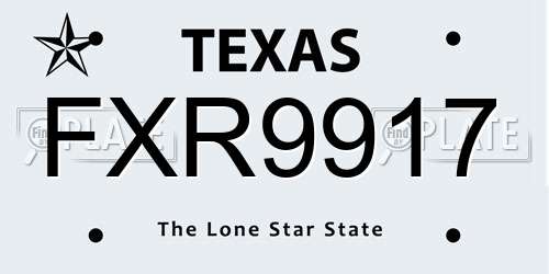 FXR9917 Texas License Plate