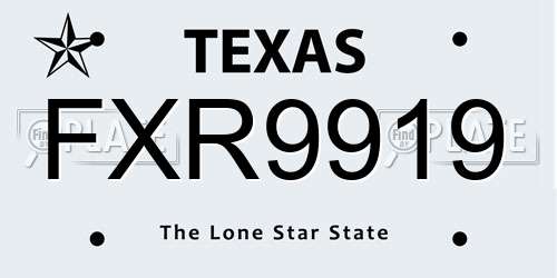 FXR9919 Texas License Plate
