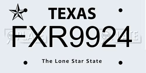 FXR9924 Texas License Plate