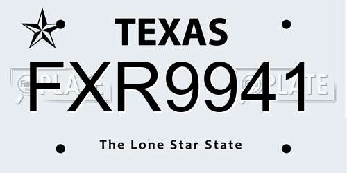 FXR9941 Texas License Plate