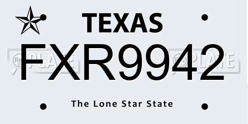 FXR9942 Texas License Plate