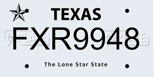 FXR9948 Texas License Plate