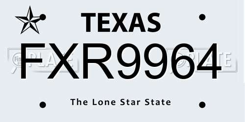 FXR9964 Texas License Plate
