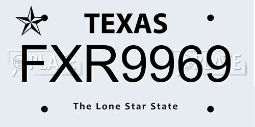 FXR9969 Texas License Plate