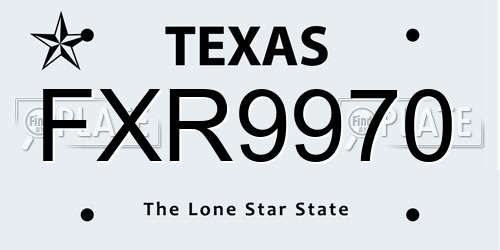 FXR9970 Texas License Plate