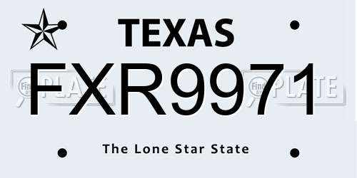 FXR9971 Texas License Plate