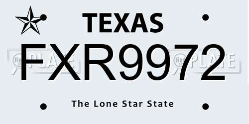 FXR9972 Texas License Plate