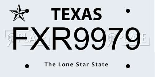 FXR9979 Texas License Plate