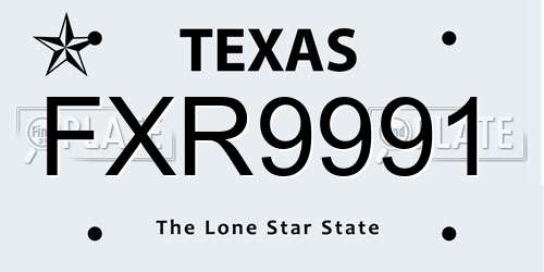 FXR9991 Texas License Plate