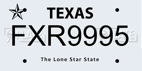 FXR9995 Texas License Plate