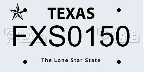 FXS0150 Texas License Plate