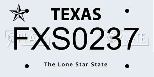 FXS0237 Texas License Plate