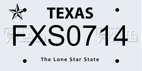 FXS0714 Texas License Plate