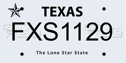 FXS1129 Texas License Plate