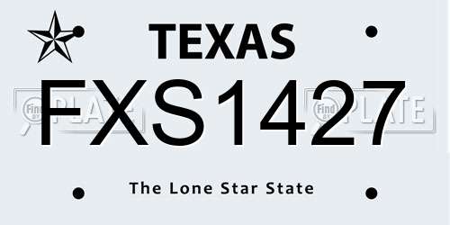 FXS1427 Texas License Plate