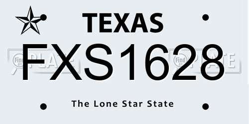 FXS1628 Texas License Plate