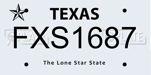 FXS1687 Texas License Plate