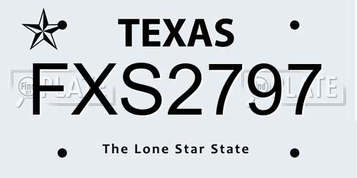 FXS2797 Texas License Plate