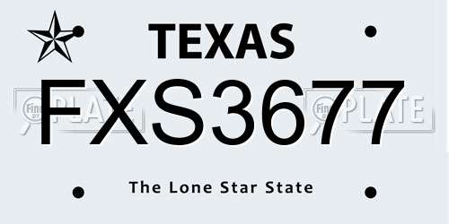 FXS3677 Texas License Plate
