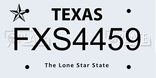 FXS4459 Texas License Plate