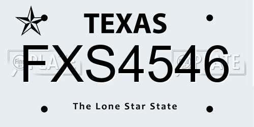FXS4546 Texas License Plate
