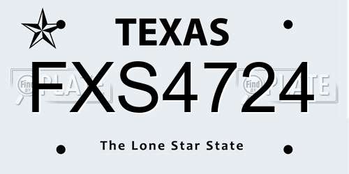 FXS4724 Texas License Plate