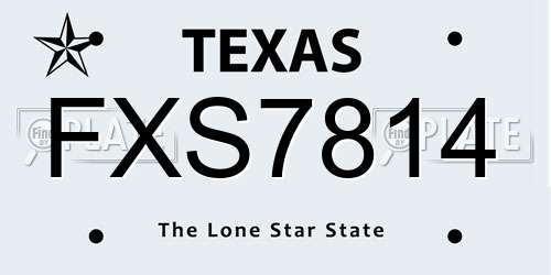 FXS7814 Texas License Plate