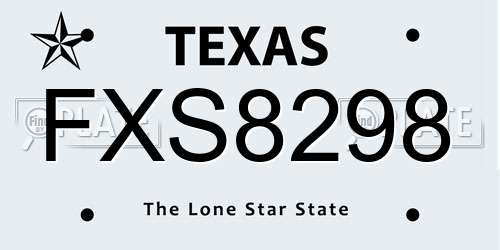 FXS8298 Texas License Plate
