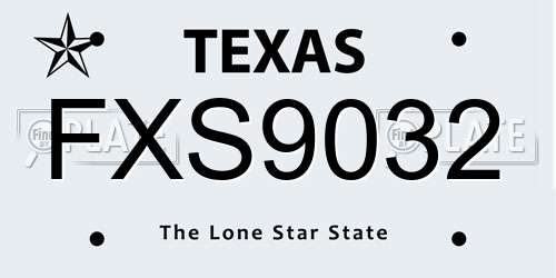 FXS9032 Texas License Plate